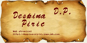 Despina Pirić vizit kartica